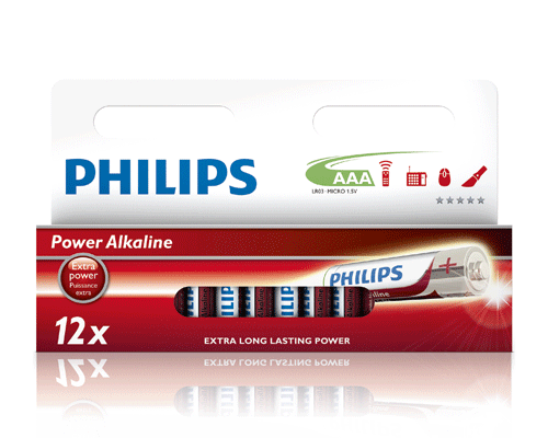 Batteri AAA Philips Power Alkaline Multipack